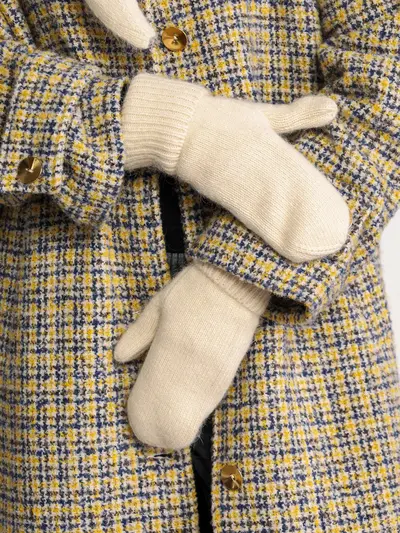 Варежки вязаные с отворотом двойные в ассортименте